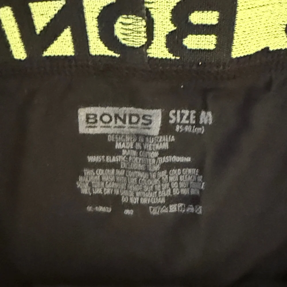 Bonds Black Briefs with Lime Logo